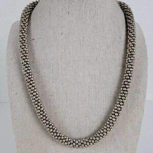 Child Of The Wild Yara Silver Necklace Mesh Chain Turkey Coin Pendant Hook Clasp